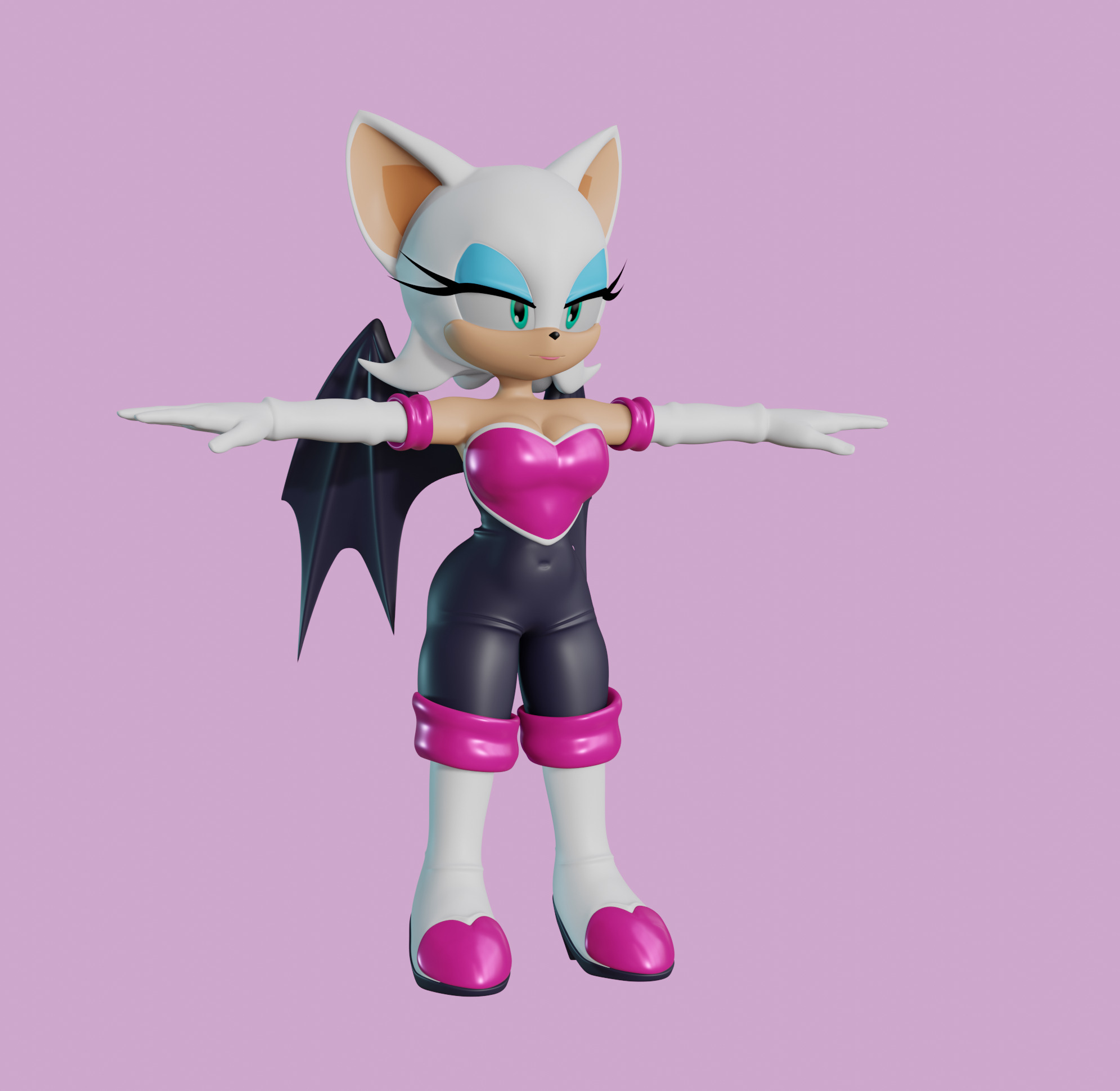 Rouge the Bat Low-poly 3D model_32