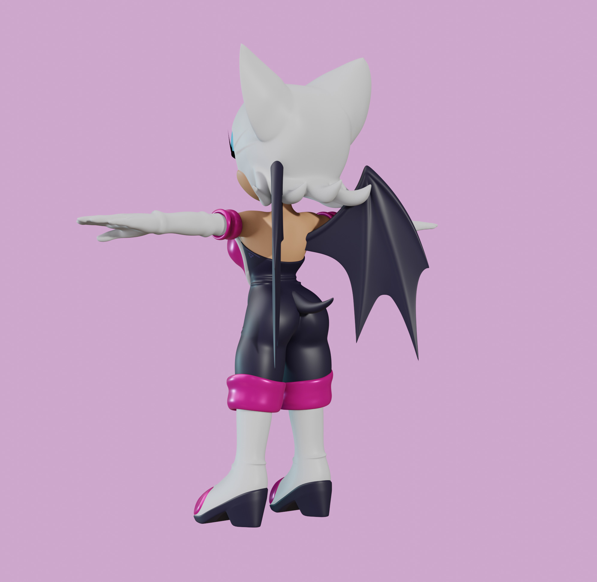 Rouge the Bat Low-poly 3D model_67