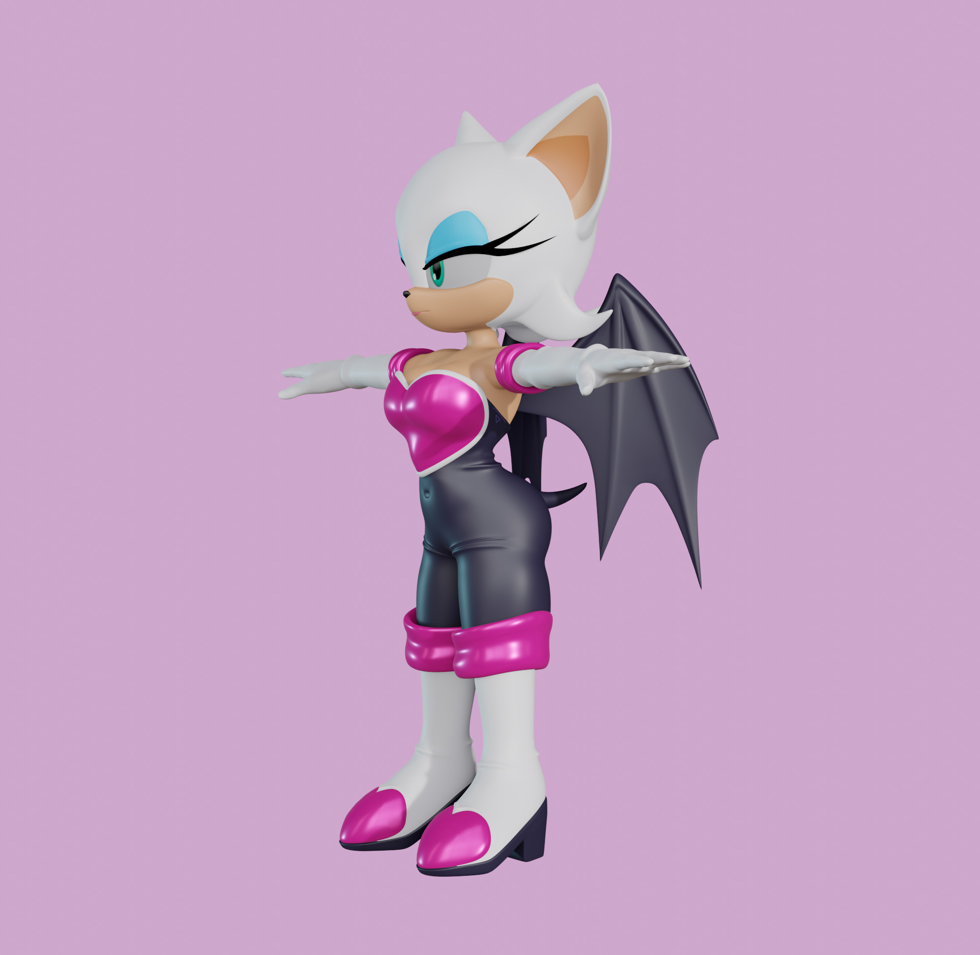 Rouge the Bat Low-poly 3D model_89