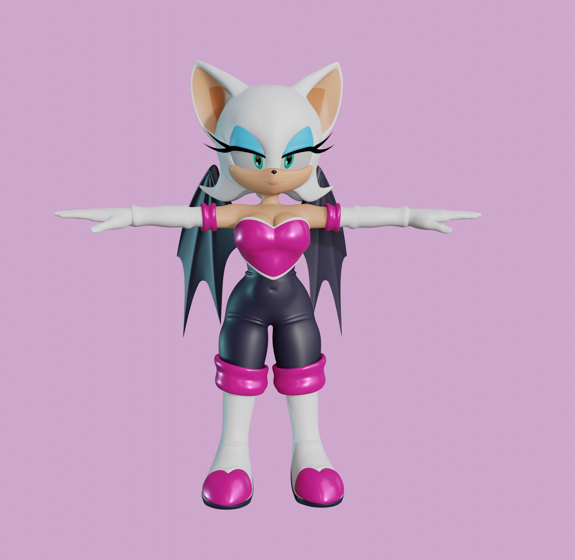 Rouge the Bat Low-poly 3D model_21