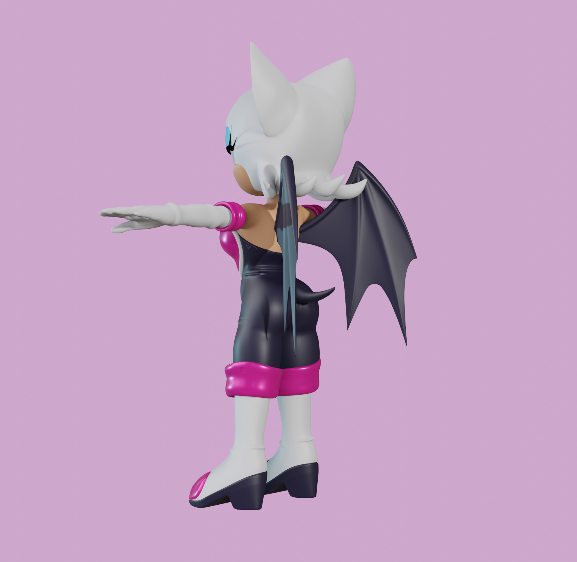 Rouge the Bat Low-poly 3D model_69