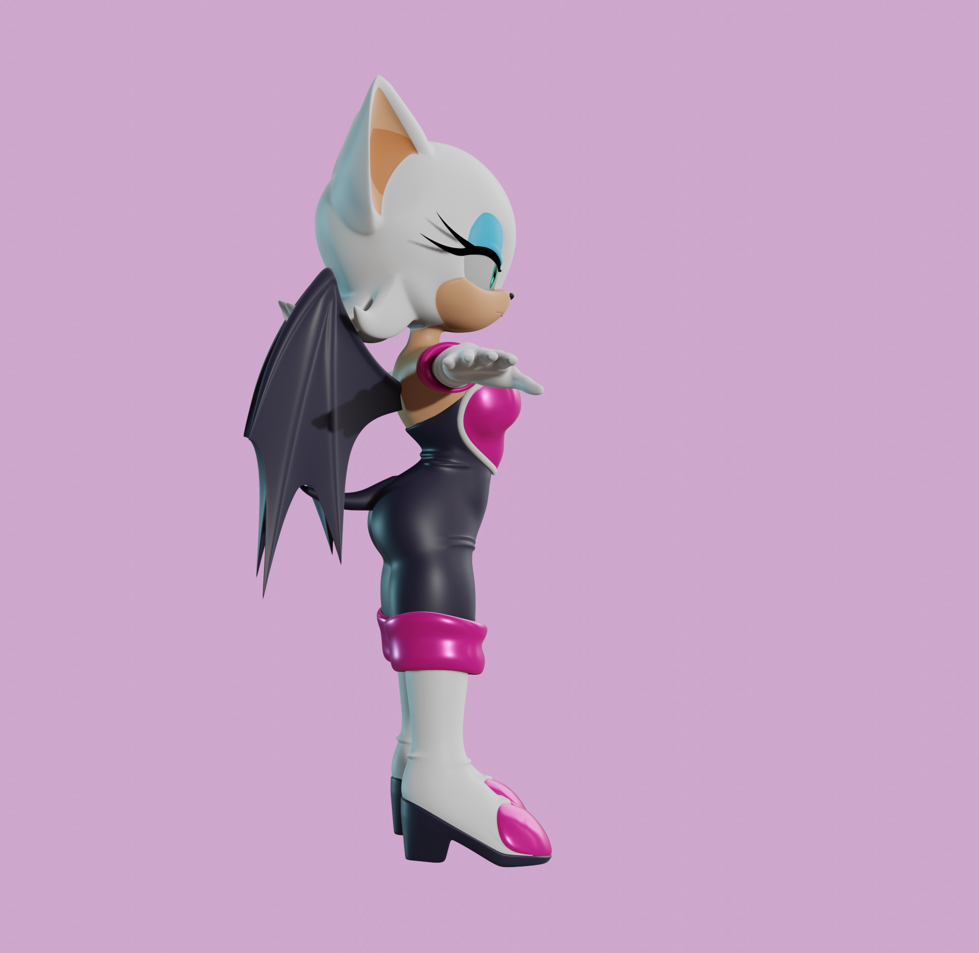 Rouge the Bat Low-poly 3D model_7