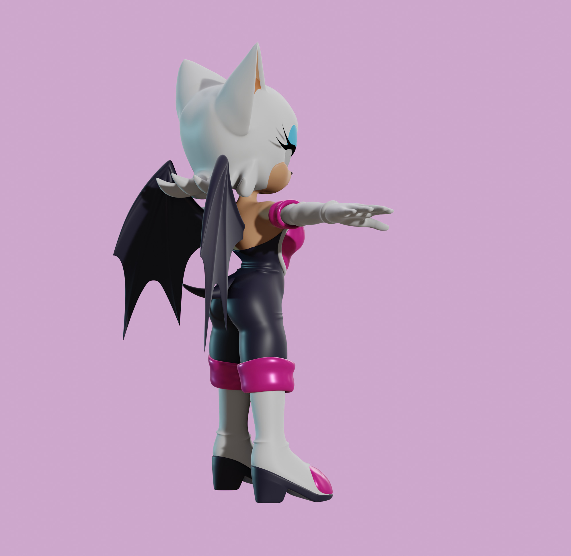 Rouge the Bat Low-poly 3D model_52