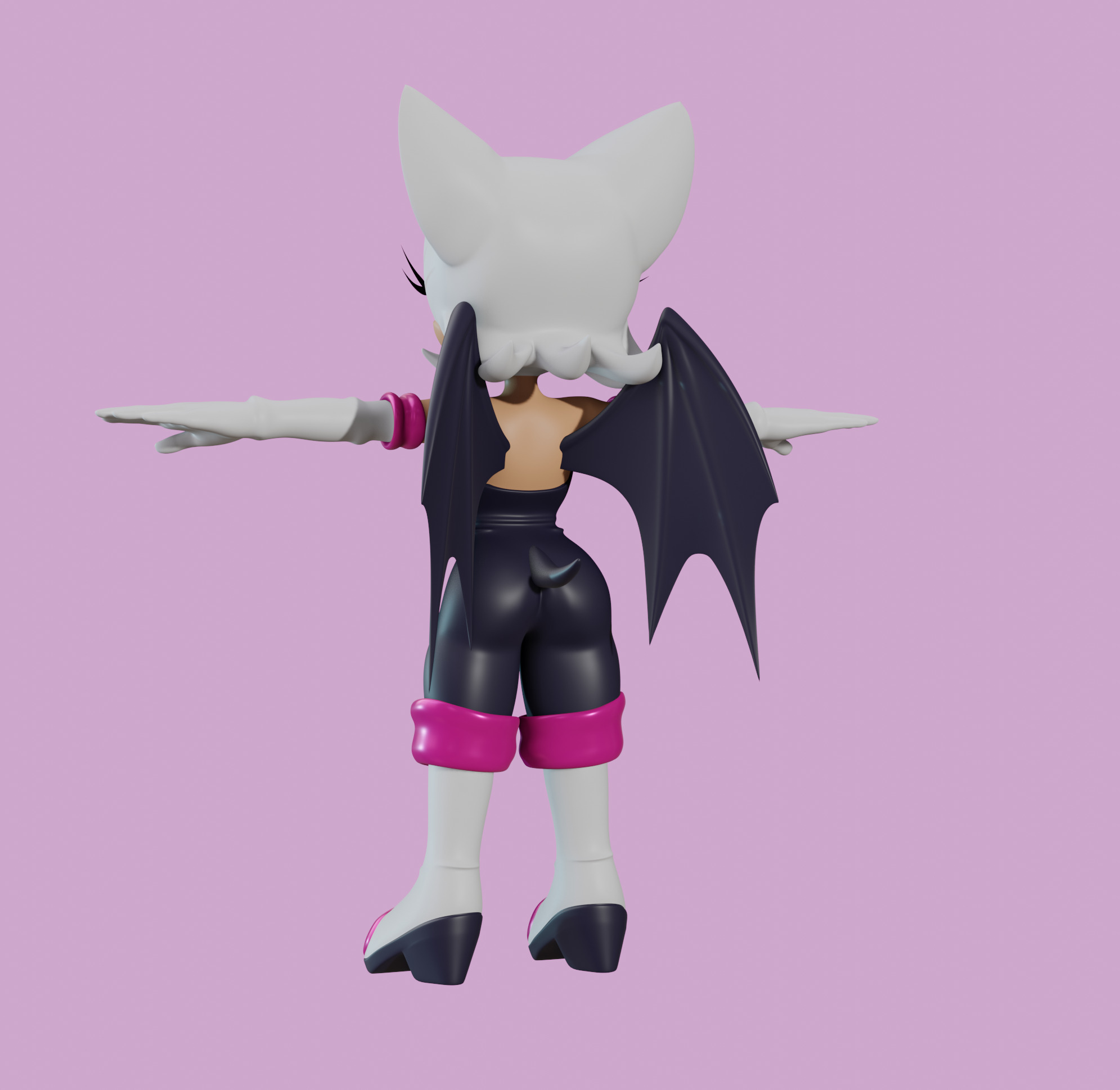 Rouge the Bat Low-poly 3D model_31
