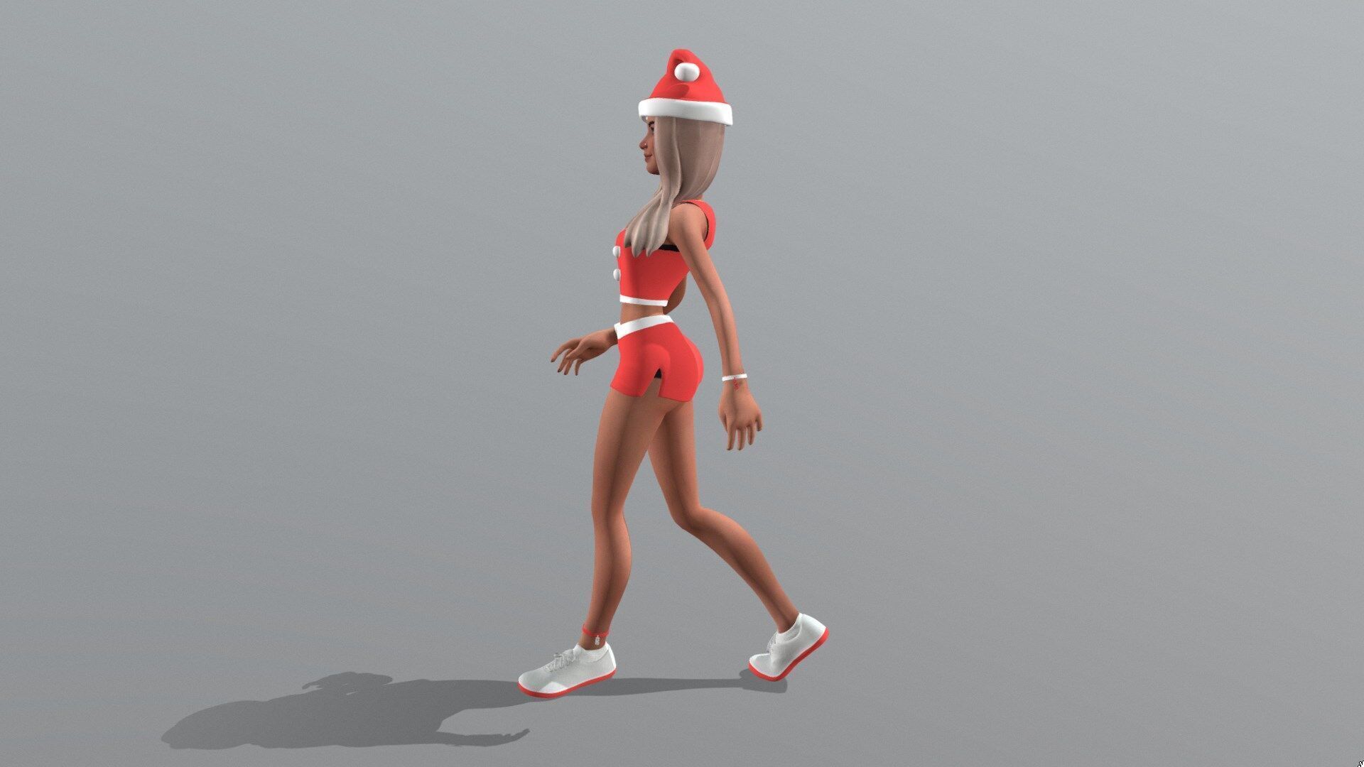Female character animated 3D model_3
