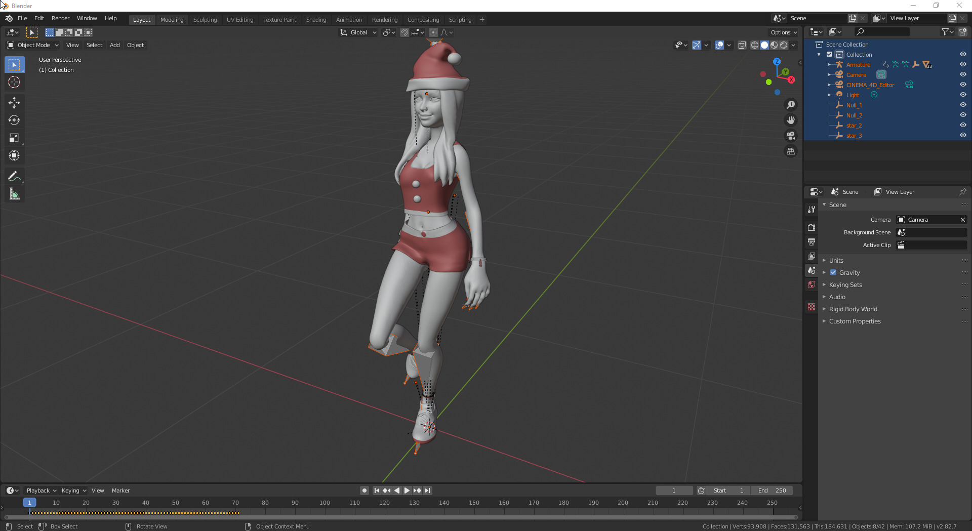 Female character animated 3D model_18