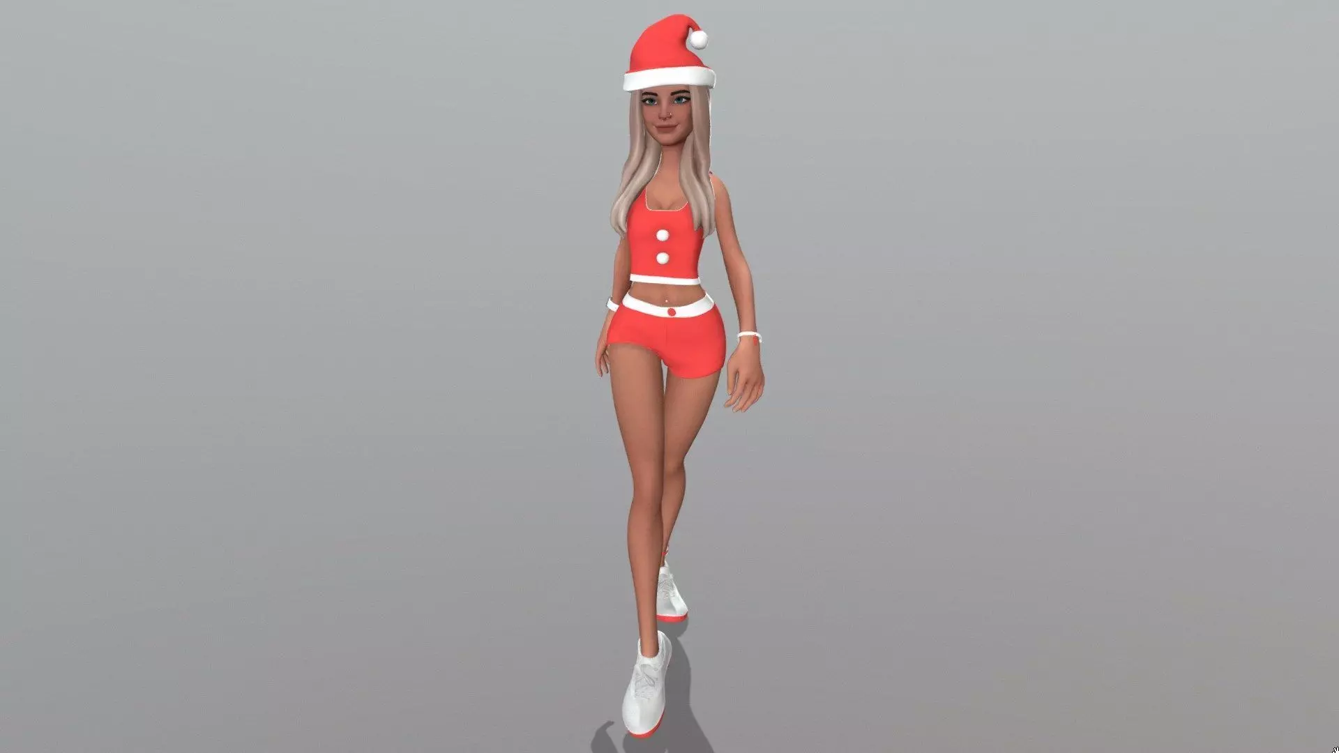 Female character animated 3D model_0