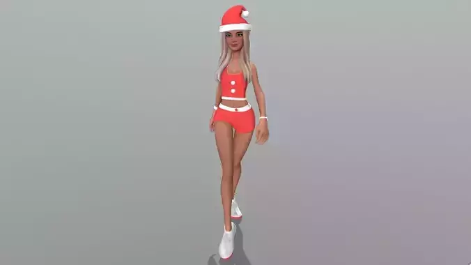 Female character animated 3D model
