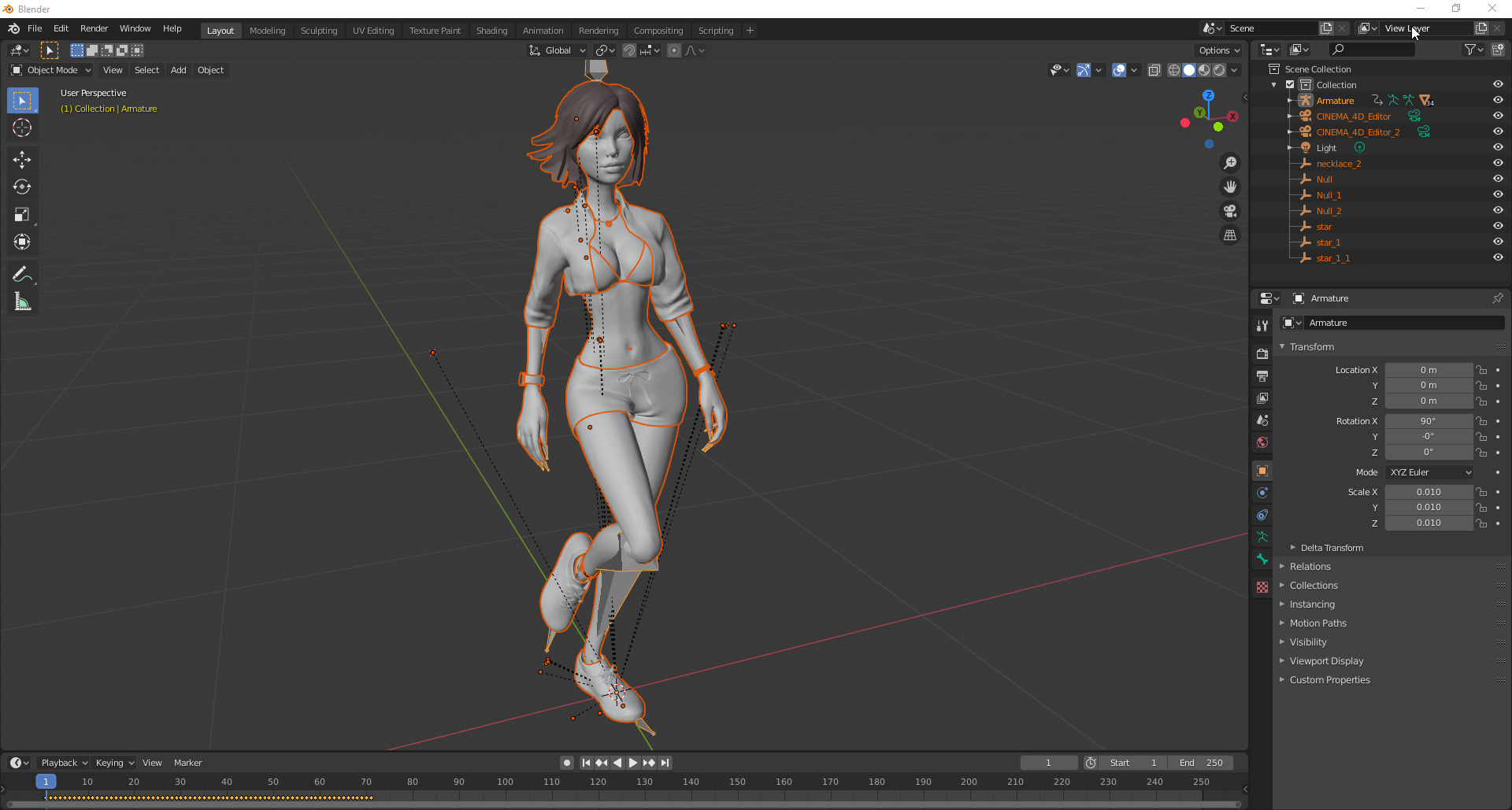Female character animated 3D model_17