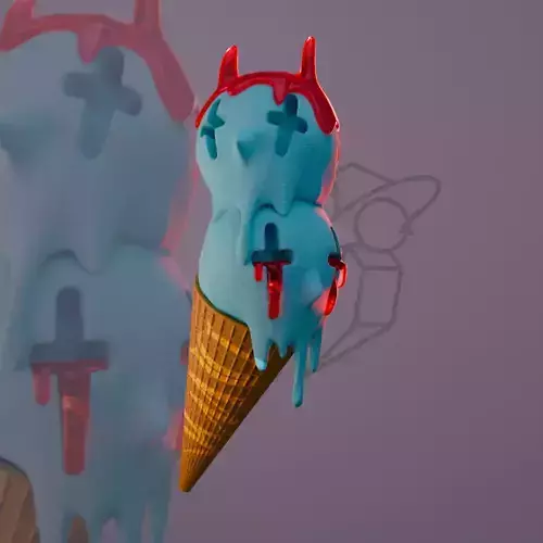 Evil Ice Cream 3D Model 