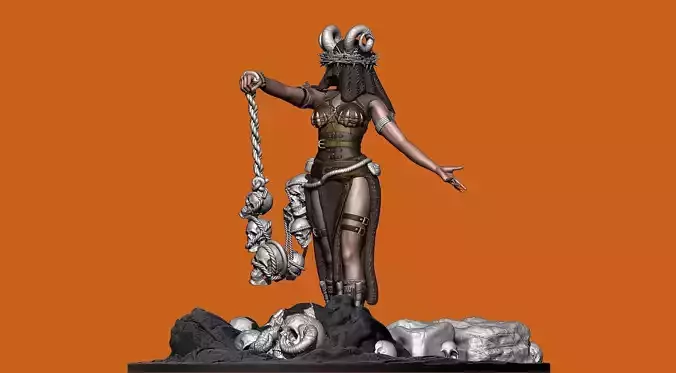 Abyssal Arcanist  The Tiefling Sorceress of Darkness 3D print model