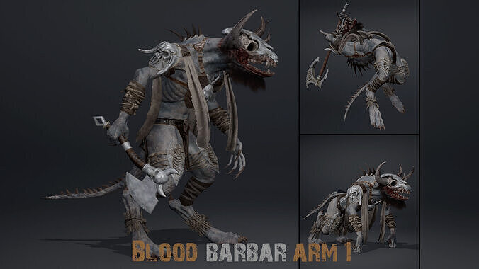Blood Barbar Arm1 Low-poly 3D model