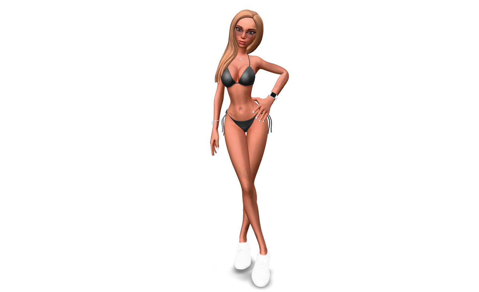 Female posing  3D model_14