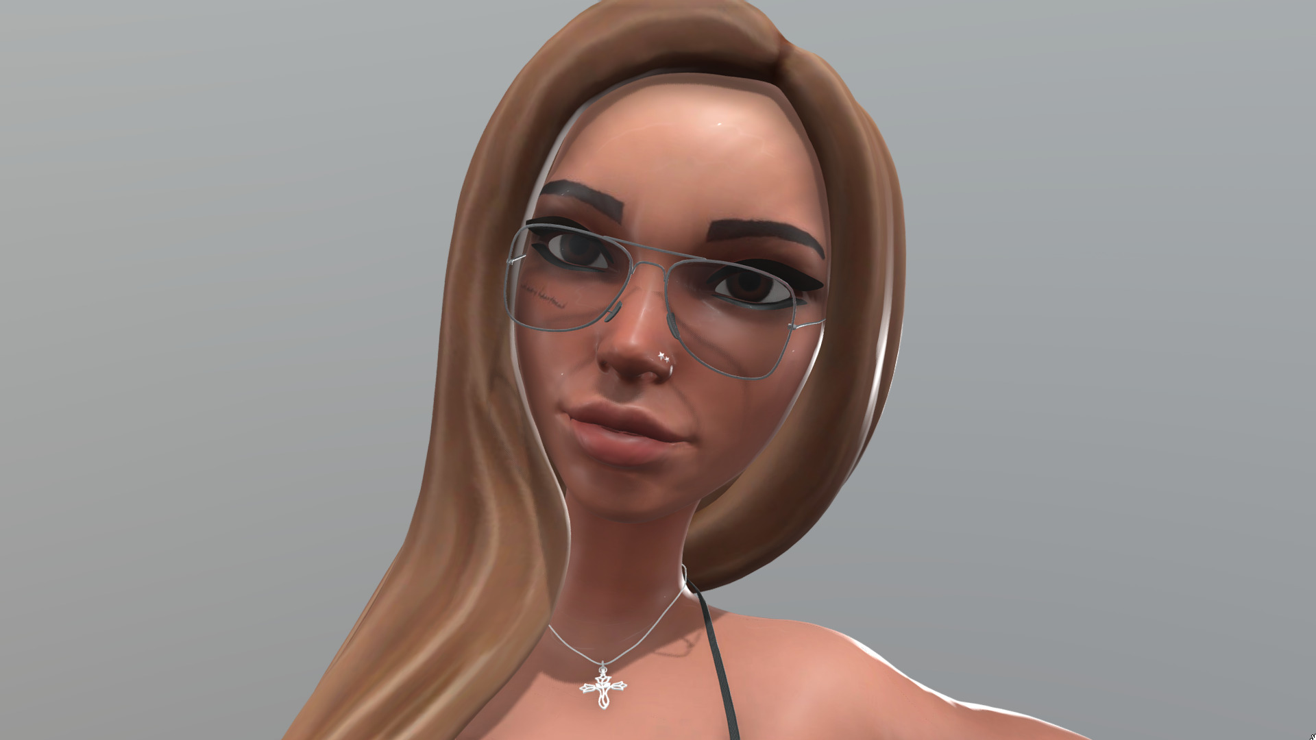 Female posing  3D model_10