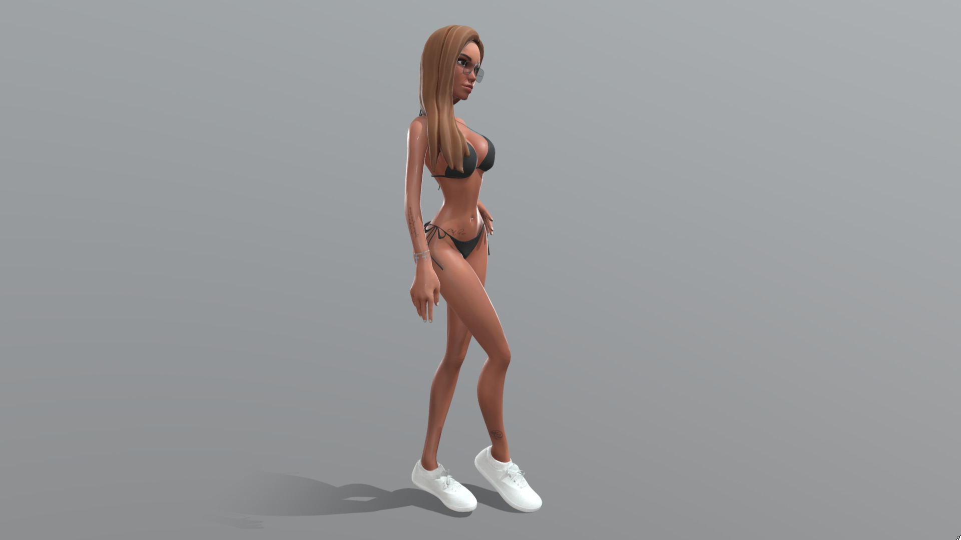 Female posing  3D model_5
