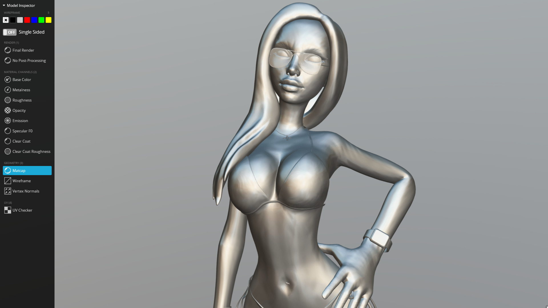Female posing  3D model_25