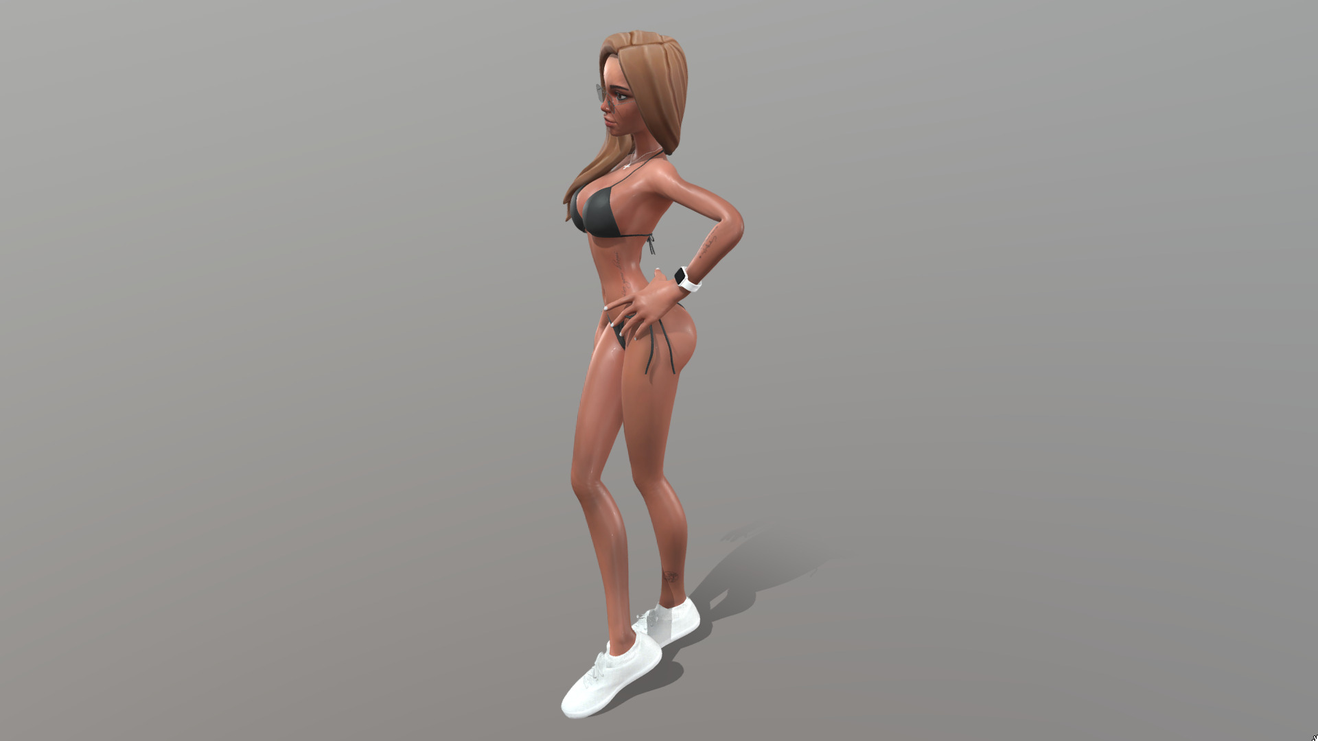 Female posing  3D model_6