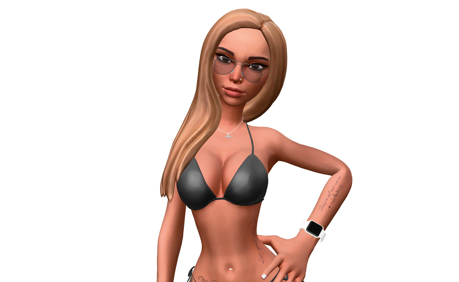 Female posing  3D model_16