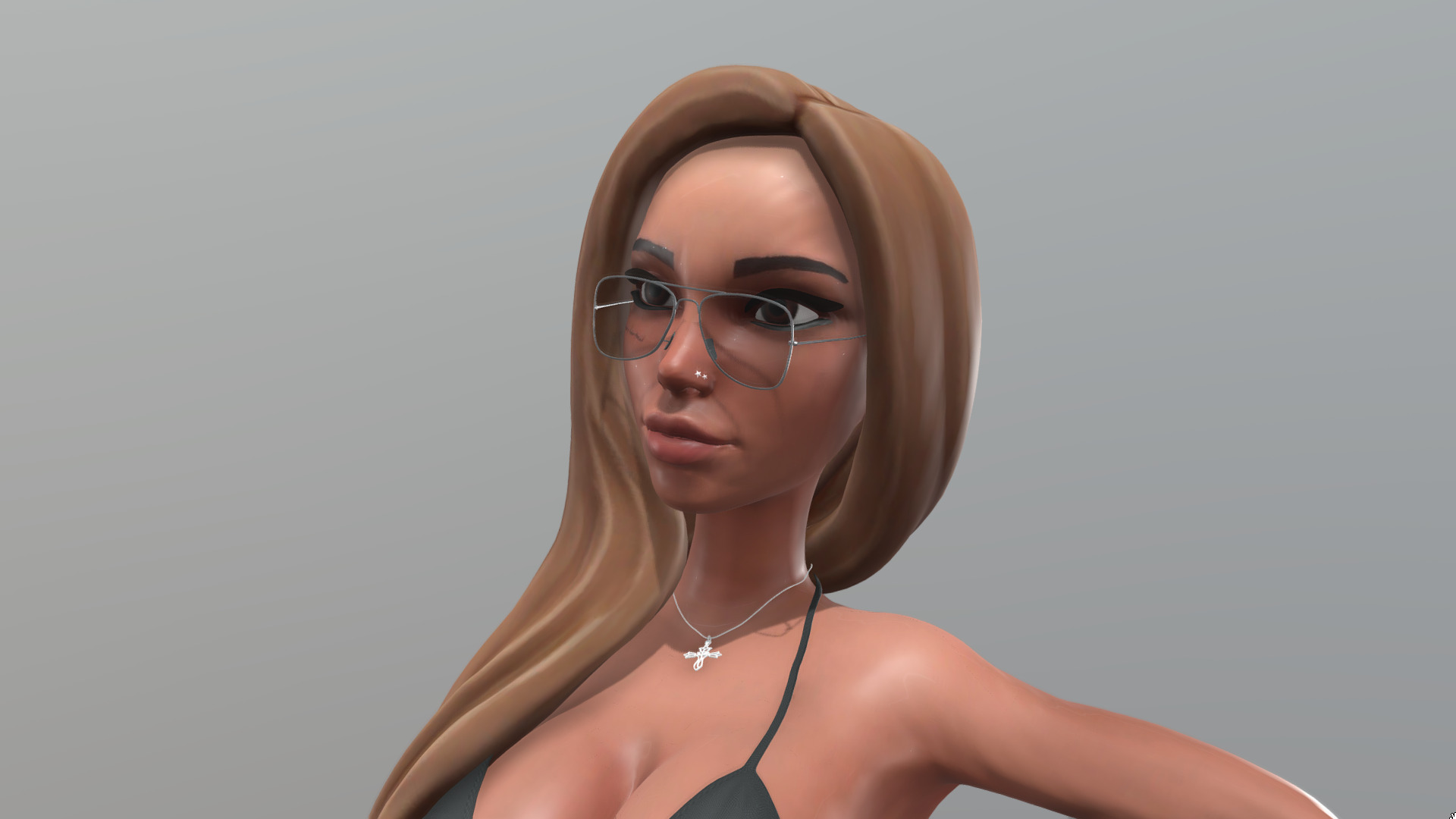 Female posing  3D model_11