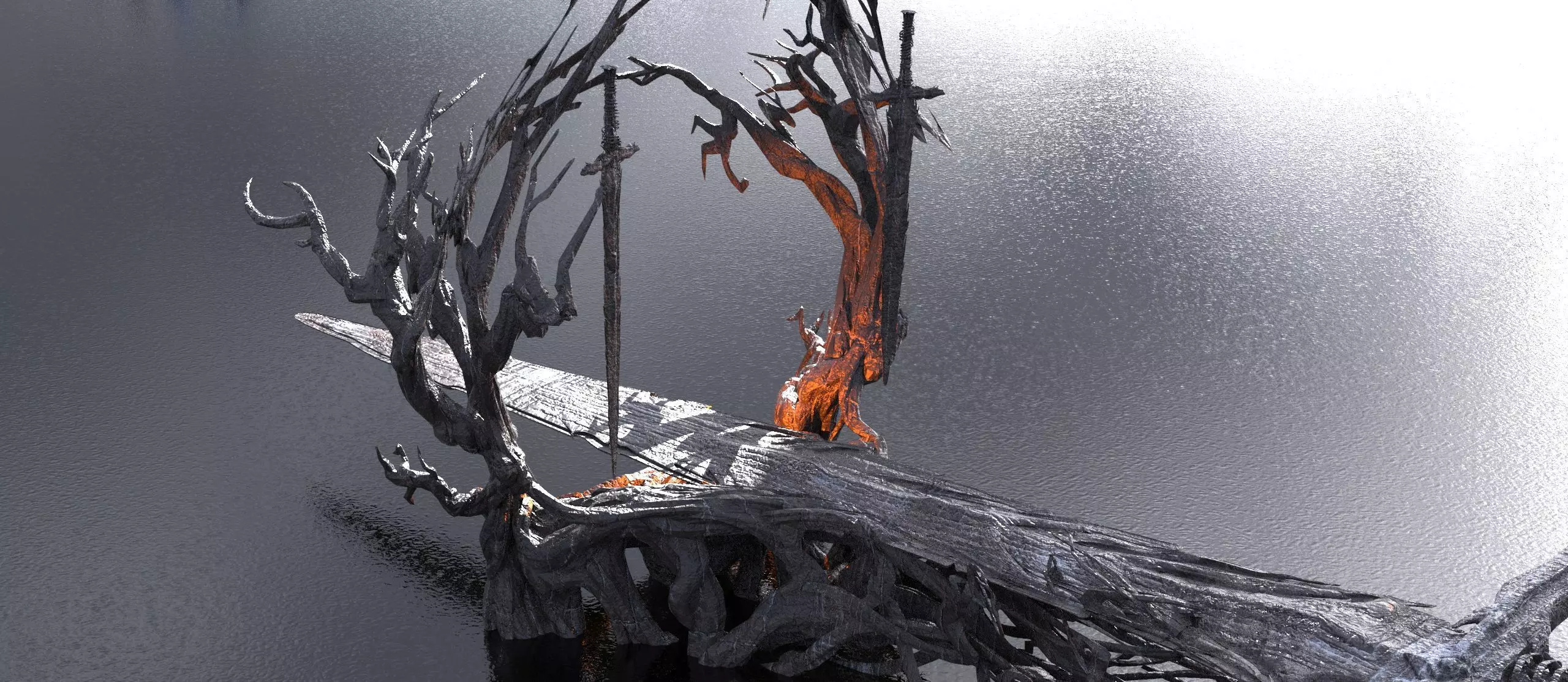 King Arthur Sword tree 2 3D model_0