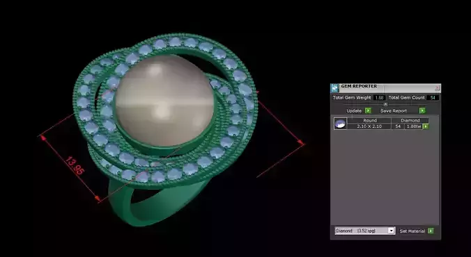 Pear and Diamond Women Ring