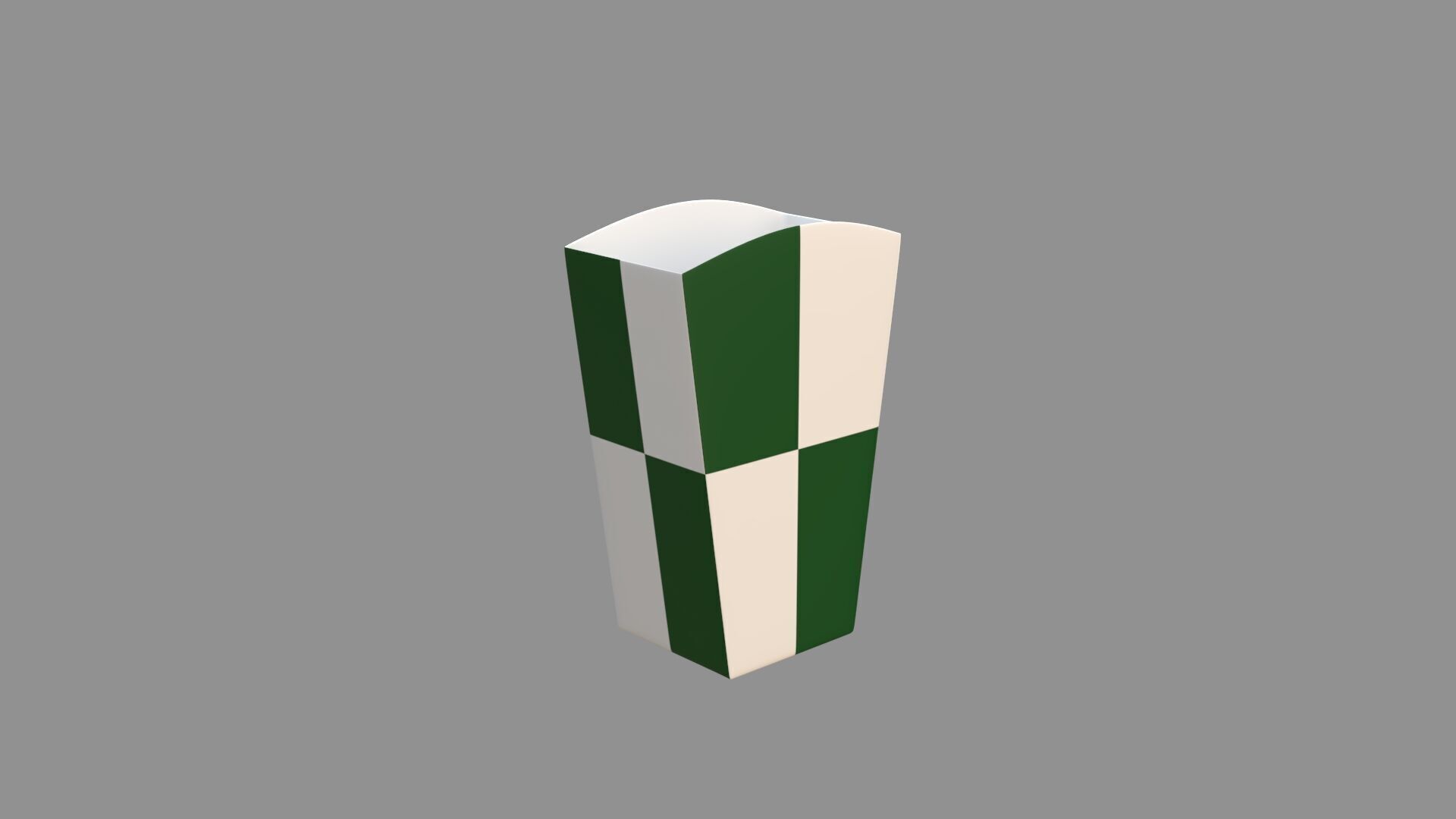Square Popcorn Box green 3D model_2