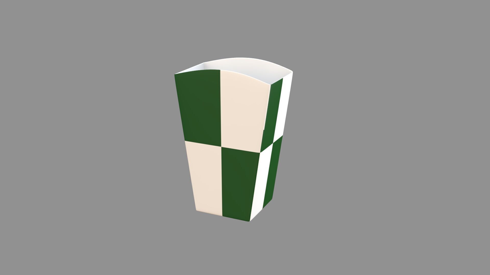 Square Popcorn Box green 3D model_3
