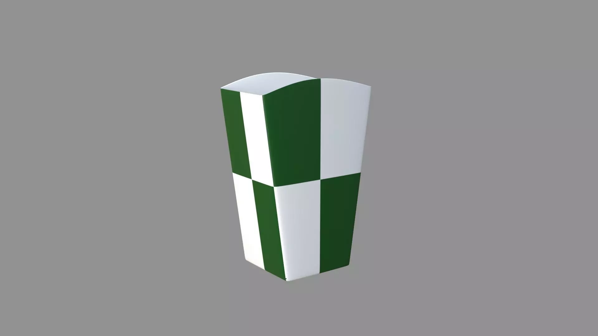Square Popcorn Box green 3D model_0