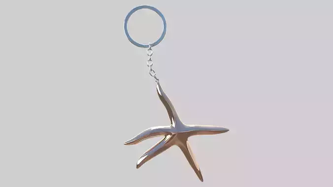 starfish keychain copper