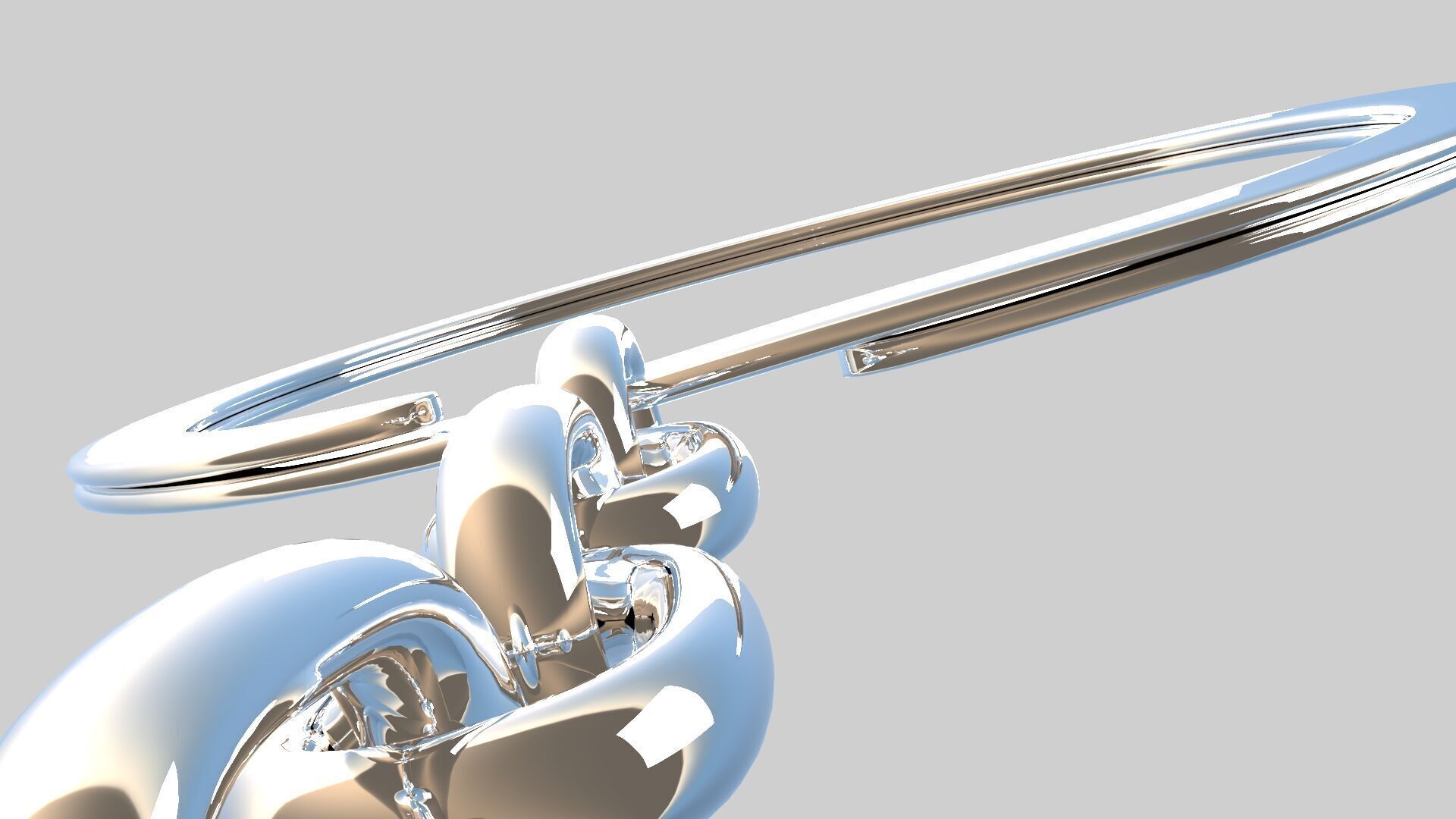 starfish keychain silver 3D model_12