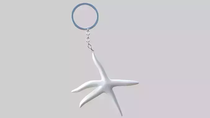 starfish keychain white