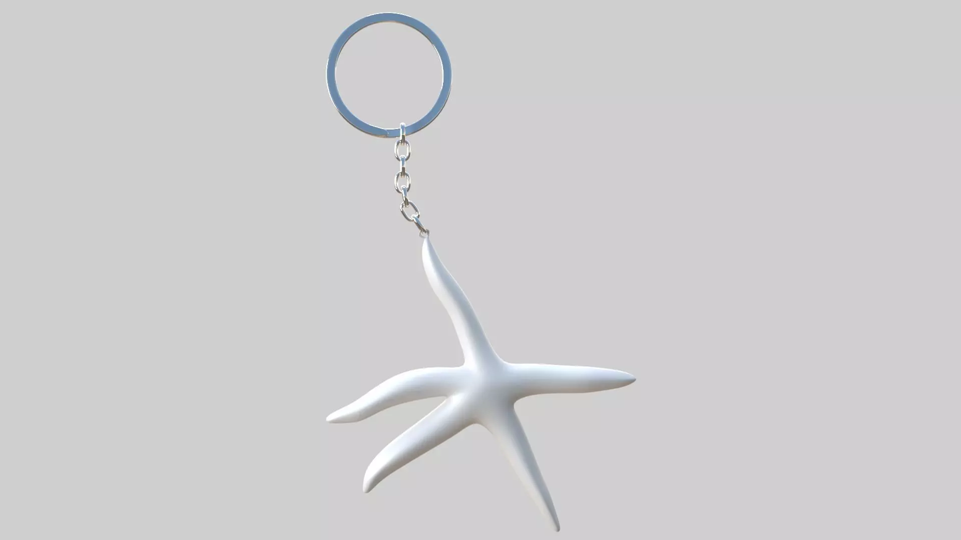 starfish keychain white 3D model_0