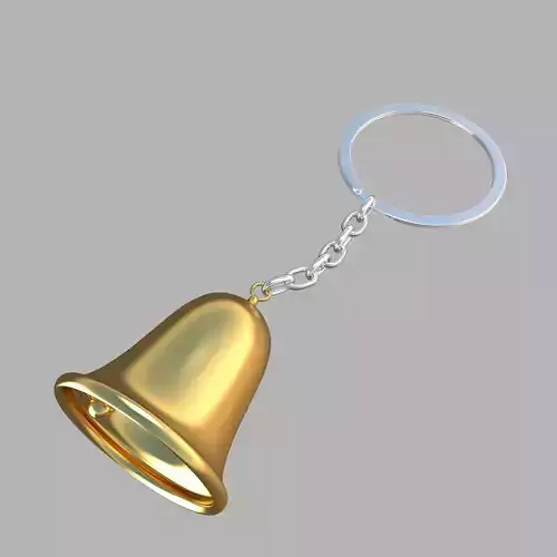 bell key chain golden