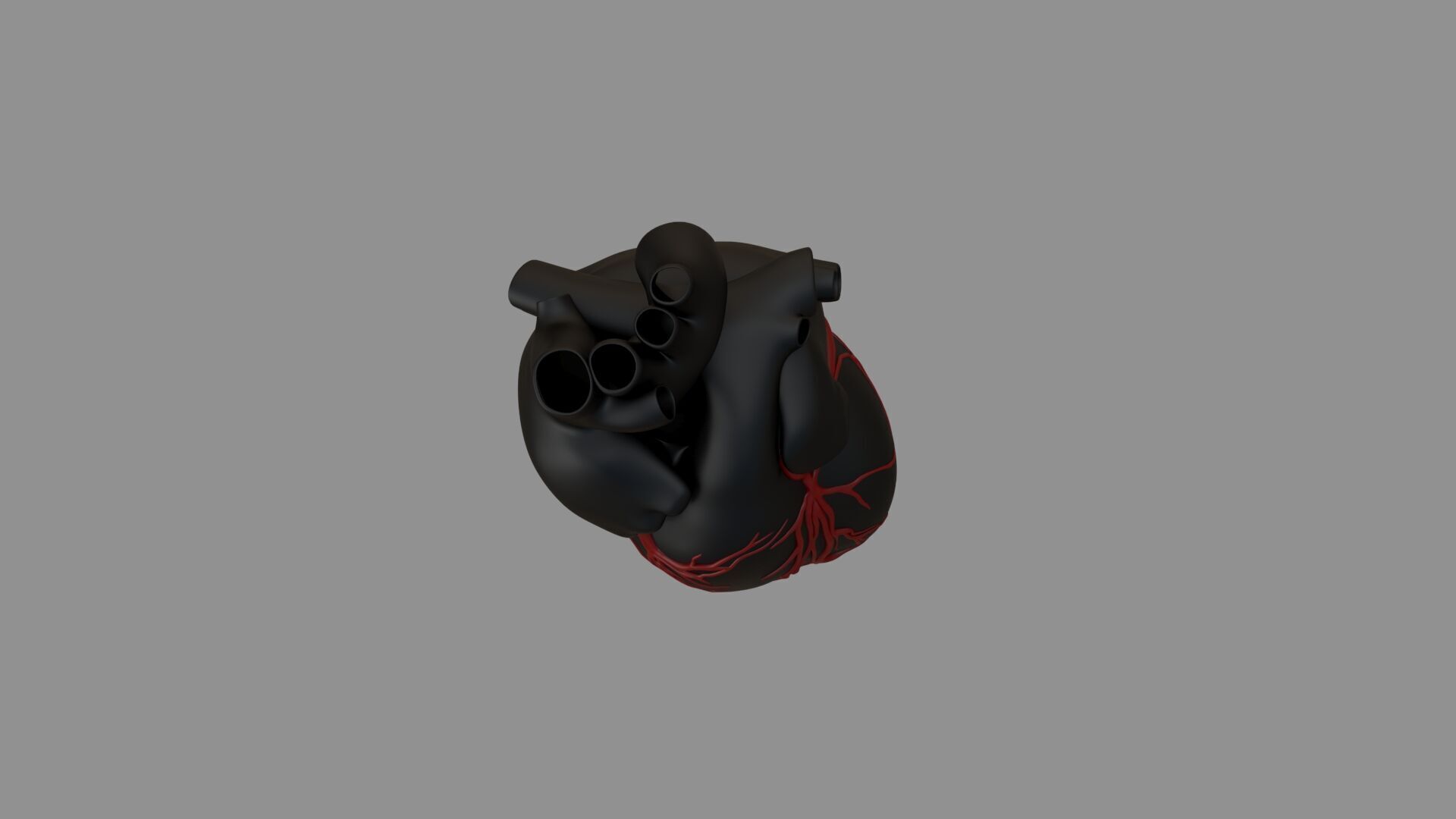 Heart black with red Veins  3D model_3