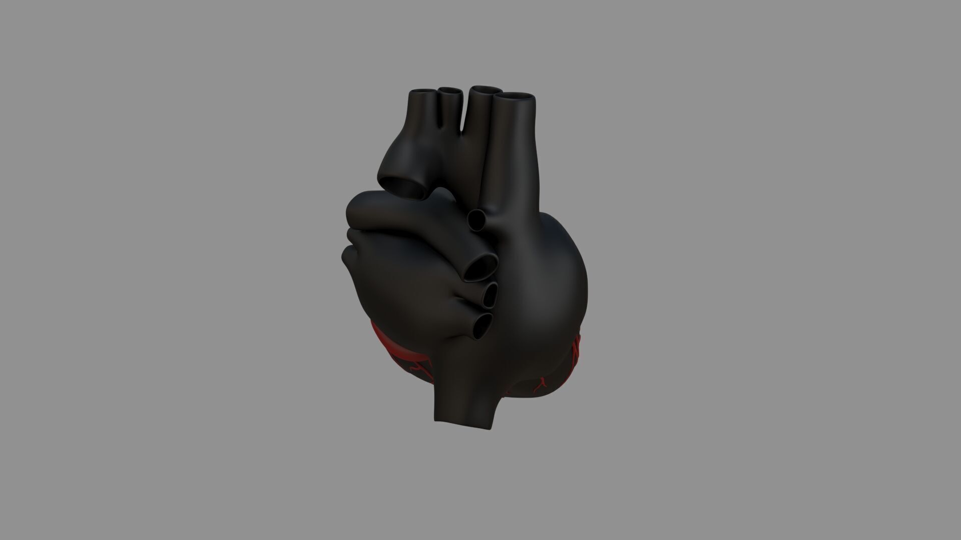 Heart black with red Veins  3D model_1