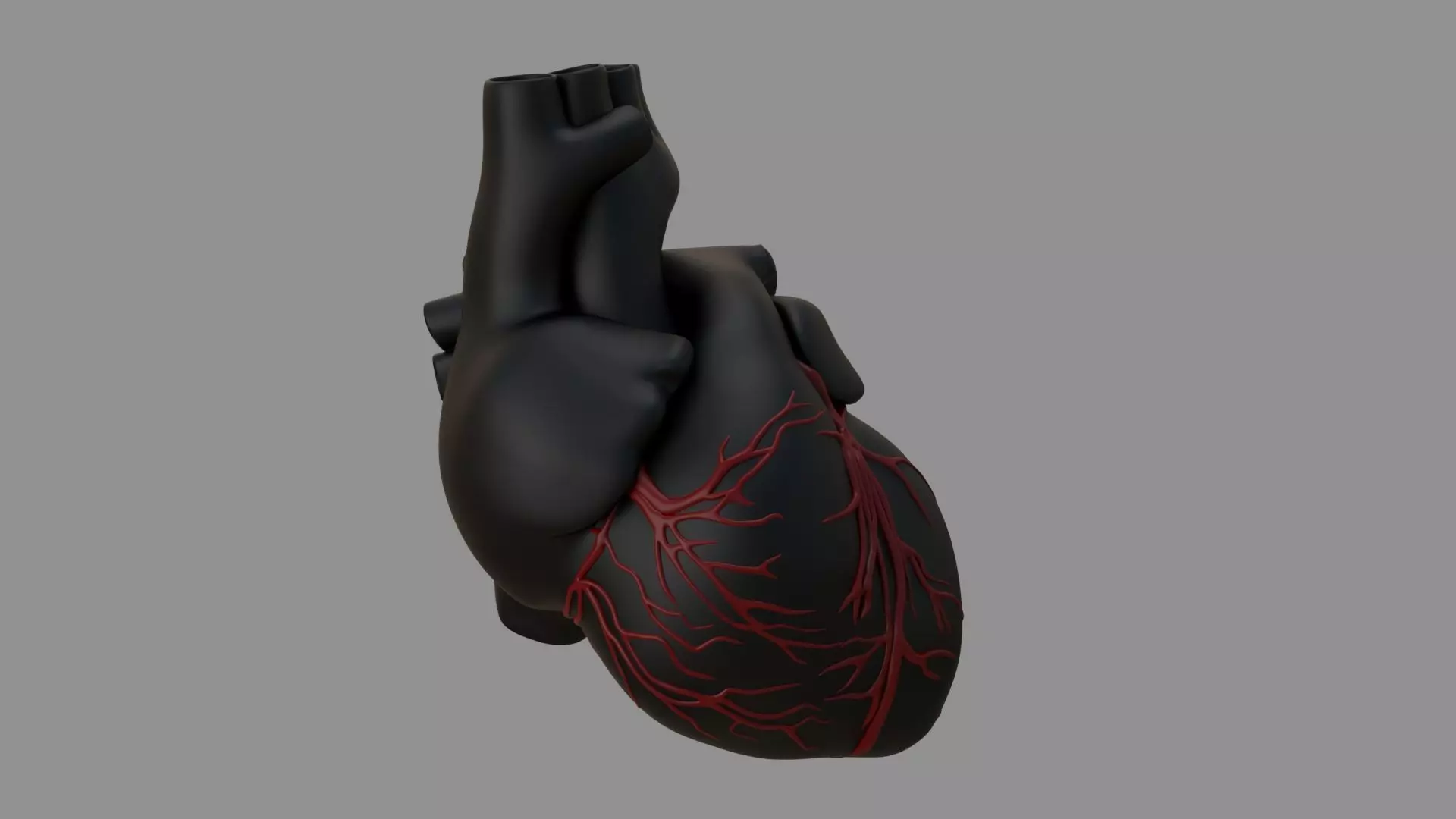 Heart black with red Veins  3D model_0