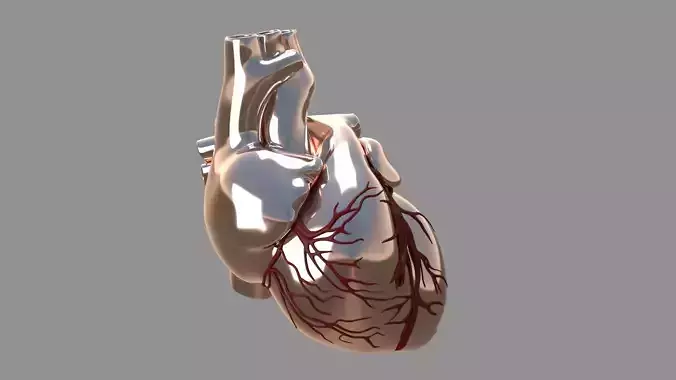 Copper Heart Red Veins 3D model