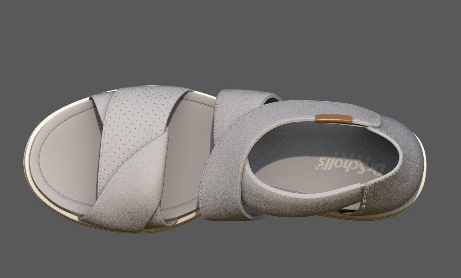 Womens Time Off Fun Ankle Strap Sandals Gray Color 3D Model Low-poly 3D model_4