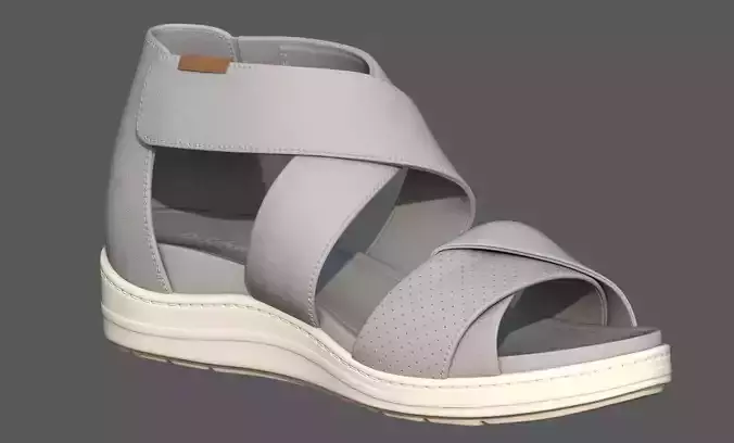 Womens Time Off Fun Ankle Strap Sandals Gray Color 3D Model