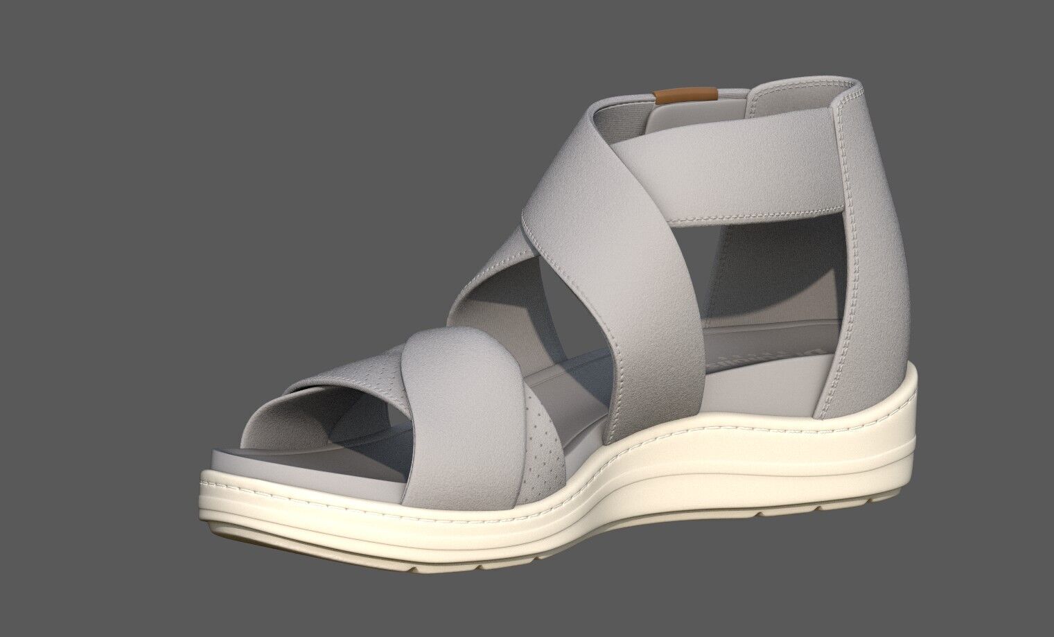 Womens Time Off Fun Ankle Strap Sandals Gray Color 3D Model Low-poly 3D model_1