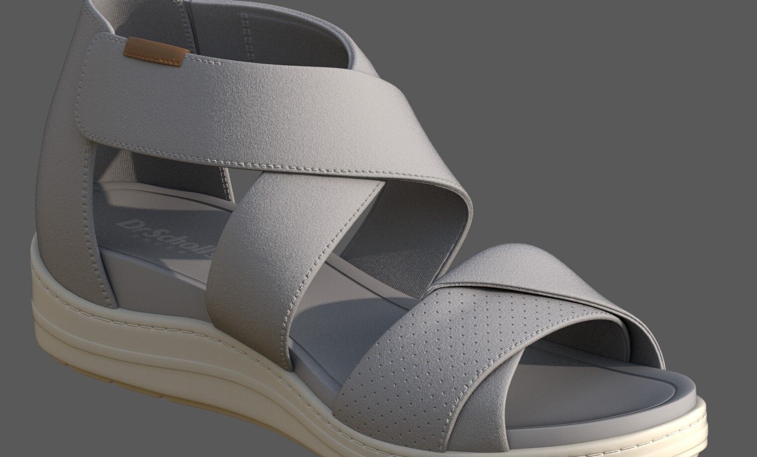 Womens Time Off Fun Ankle Strap Sandals Gray Color 3D Model Low-poly 3D model_2