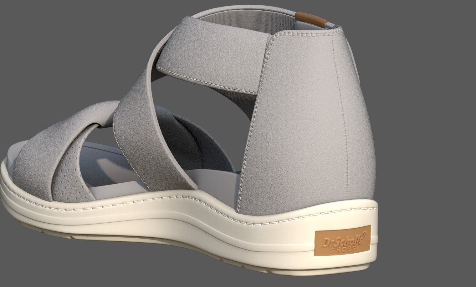 Womens Time Off Fun Ankle Strap Sandals Gray Color 3D Model Low-poly 3D model_5