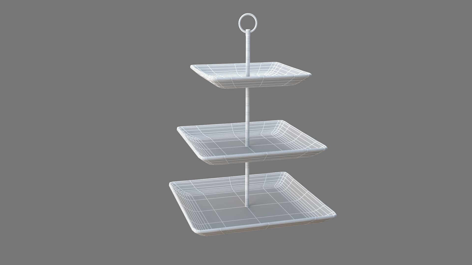 Square Plate Stand white Plastic 3D model_7