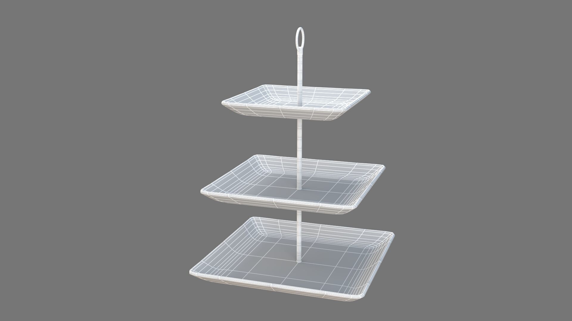 Square Plate Stand white Plastic 3D model_8