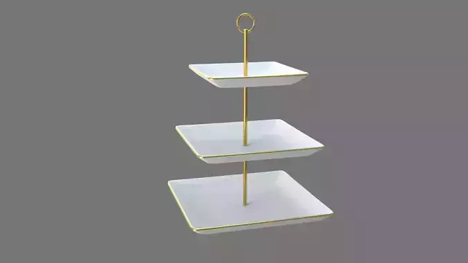 Square Plate Stand white Plastic 3D model