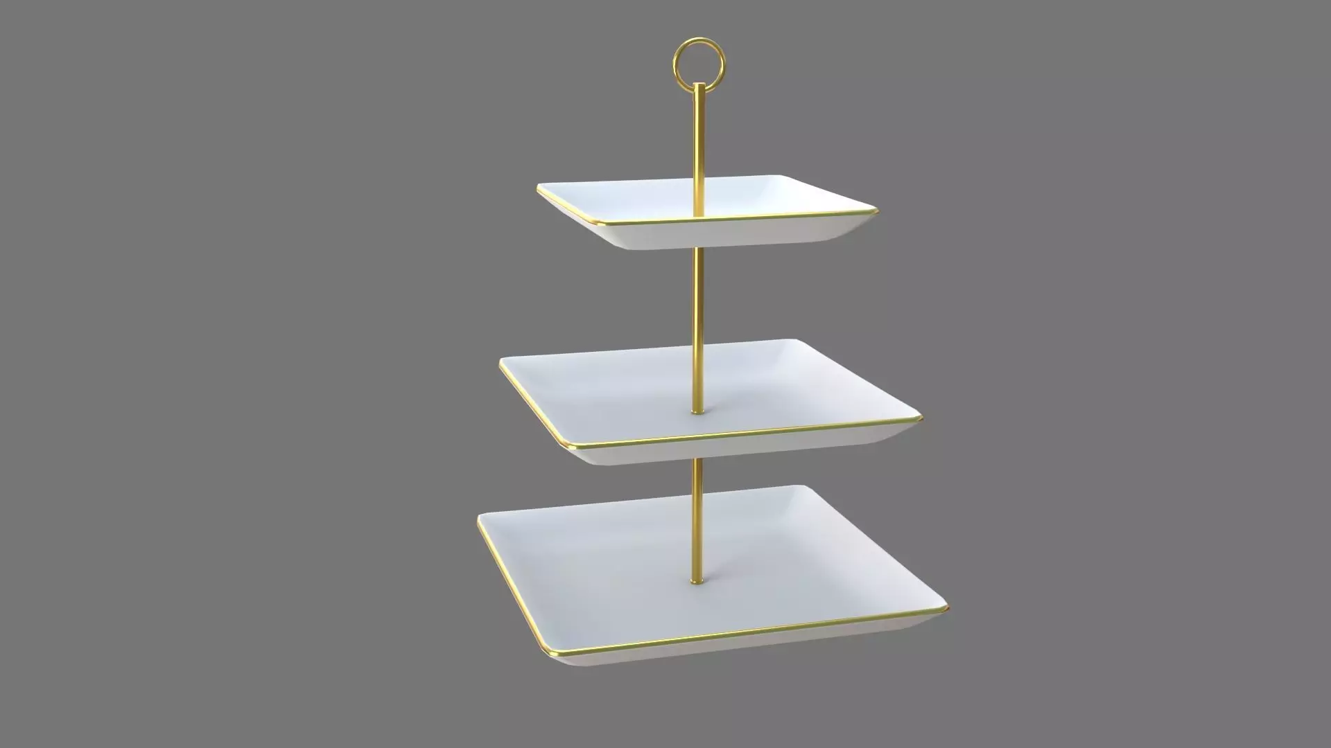Square Plate Stand white Plastic 3D model_0