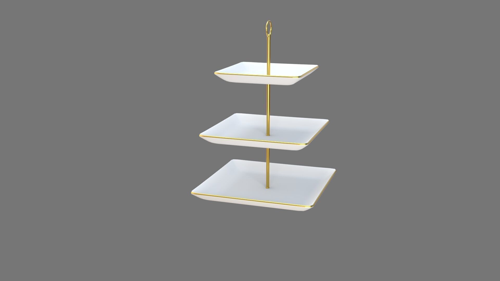 Square Plate Stand white Plastic 3D model_5