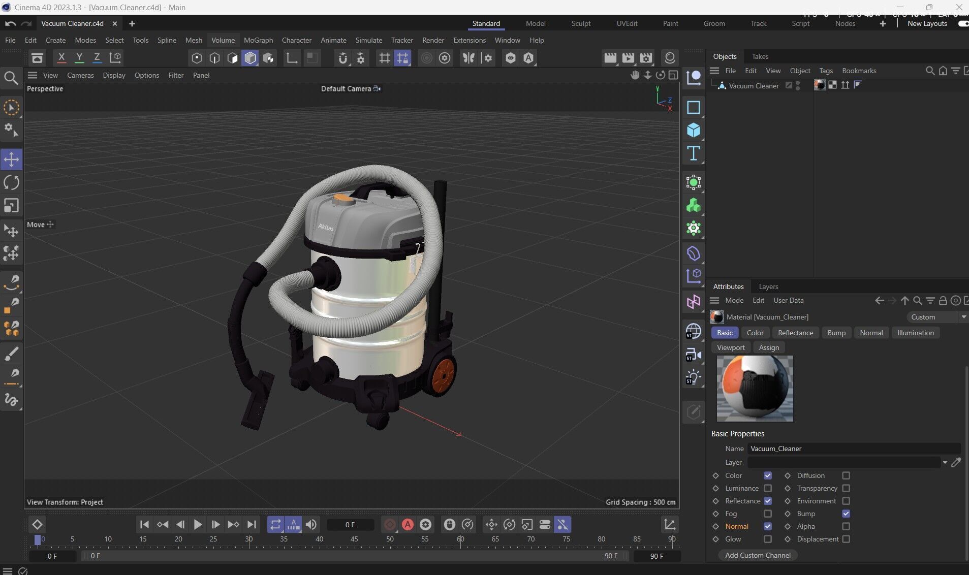 Akitas Wet and Dry Vacuum Cleaner Low-poly 3D model_17