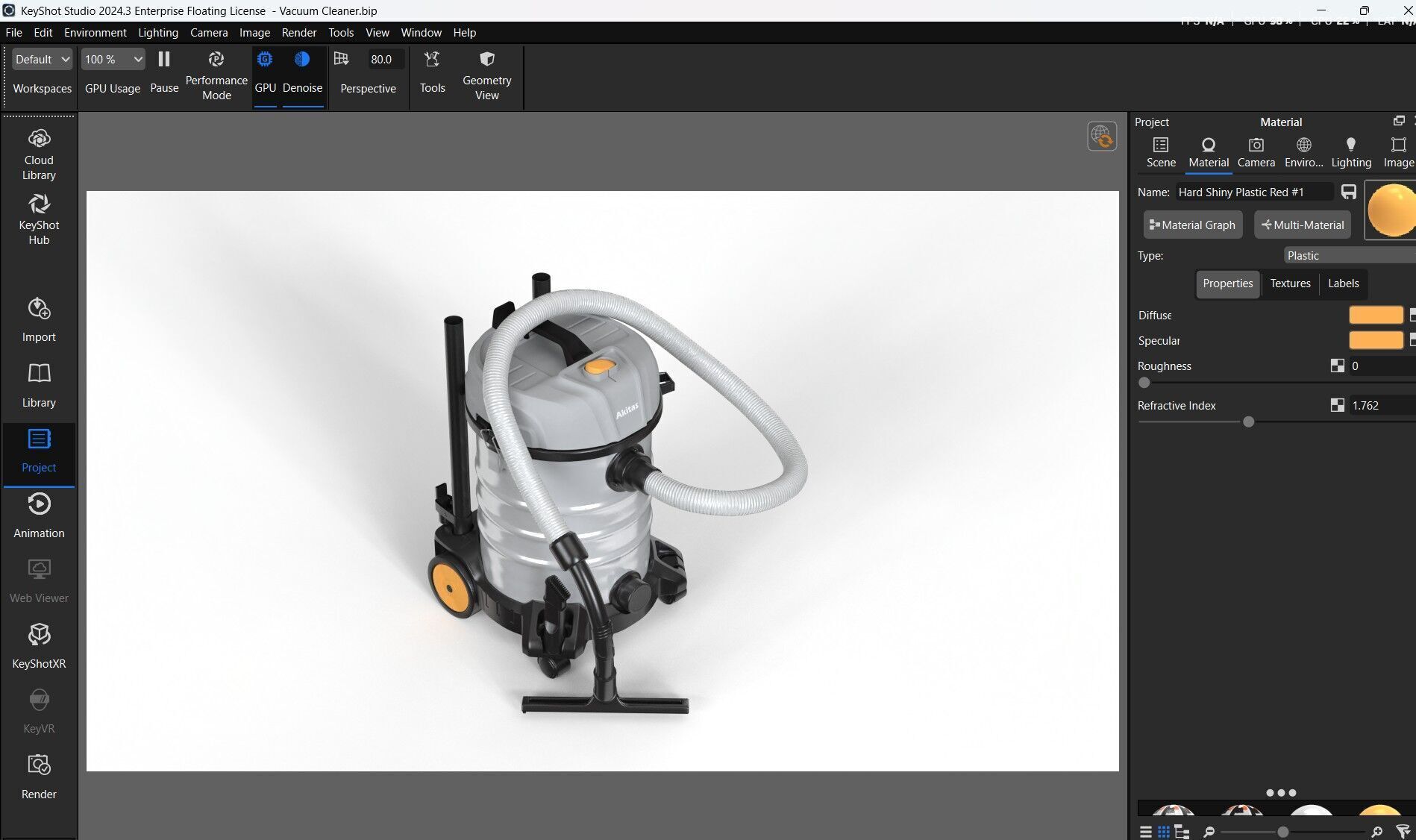Akitas Wet and Dry Vacuum Cleaner Low-poly 3D model_19