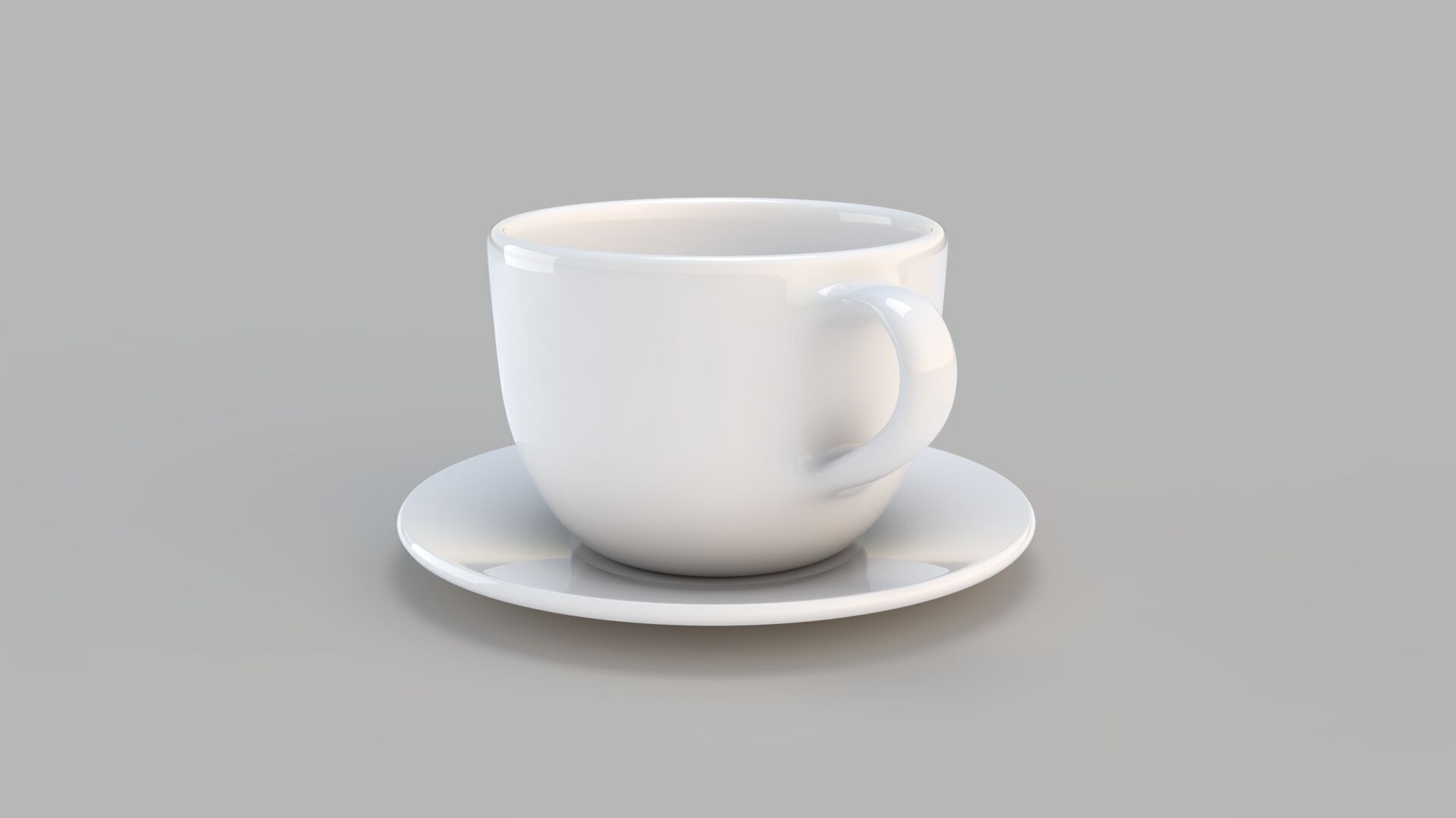 Cappuccino Cup White 3D model_1